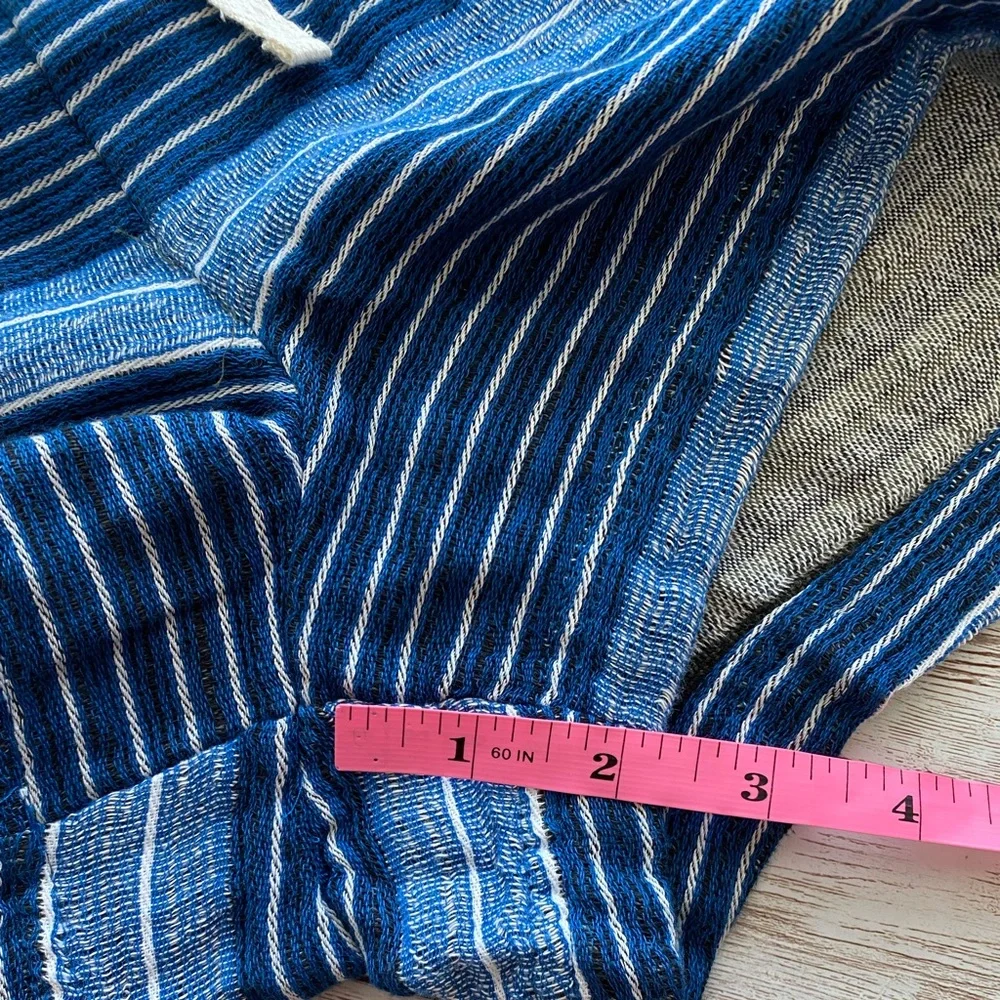 Lou & Grey Baja Romper Large blue white stripe terry lounge comfy shorts jumper - Picture 13 of 15